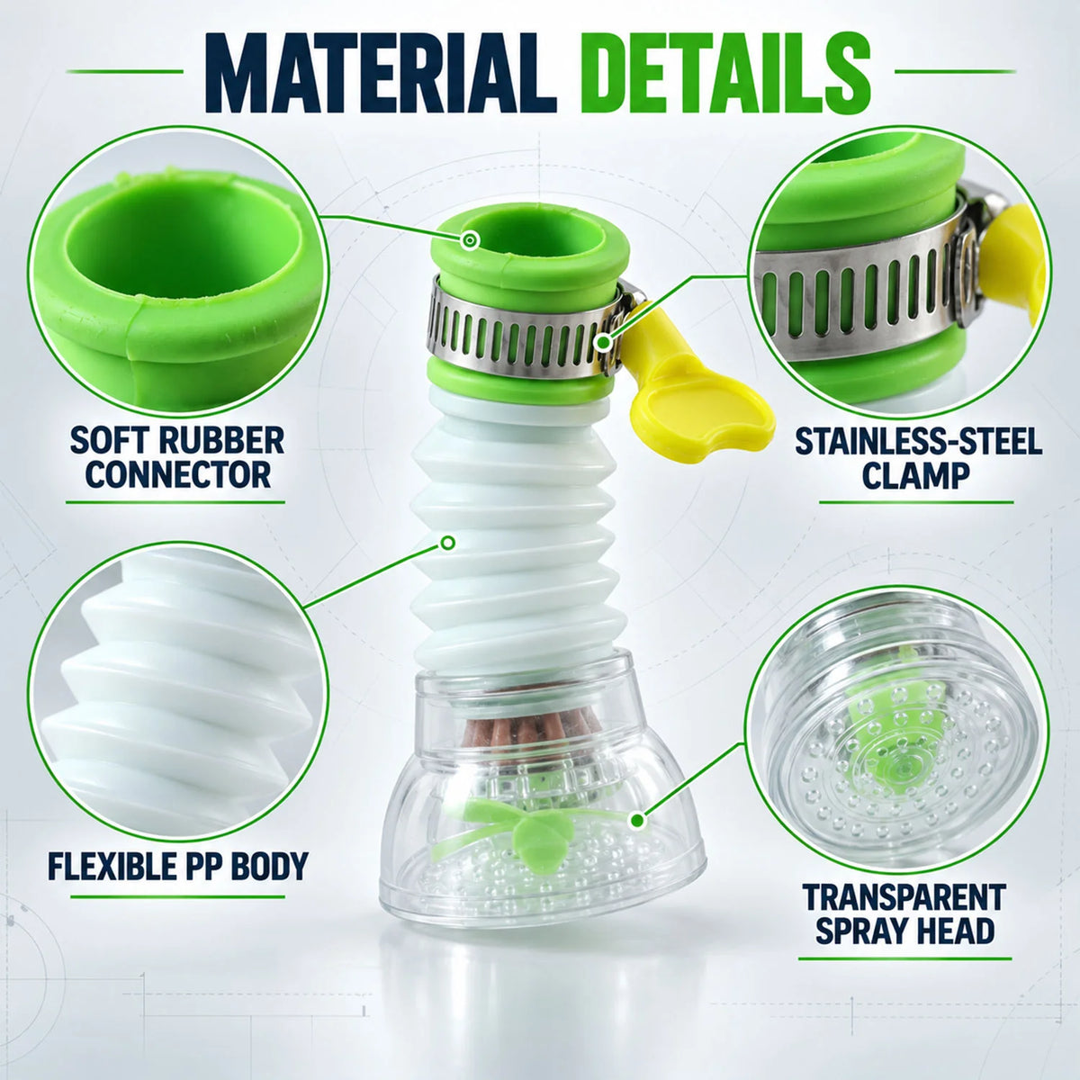 360° Rotating Tap Sprayer Attachment