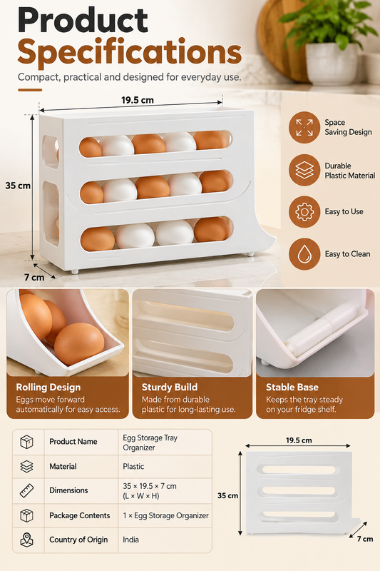 Egg Storage Tray Organizer