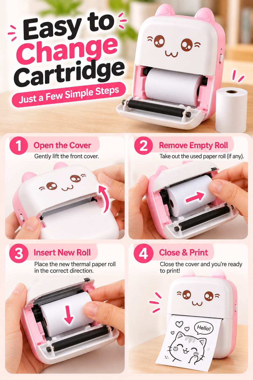 Wireless Mini Pocket Thermal Printer