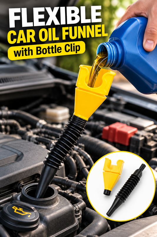 Flexible Car Oil Funnel with Bottle Clip