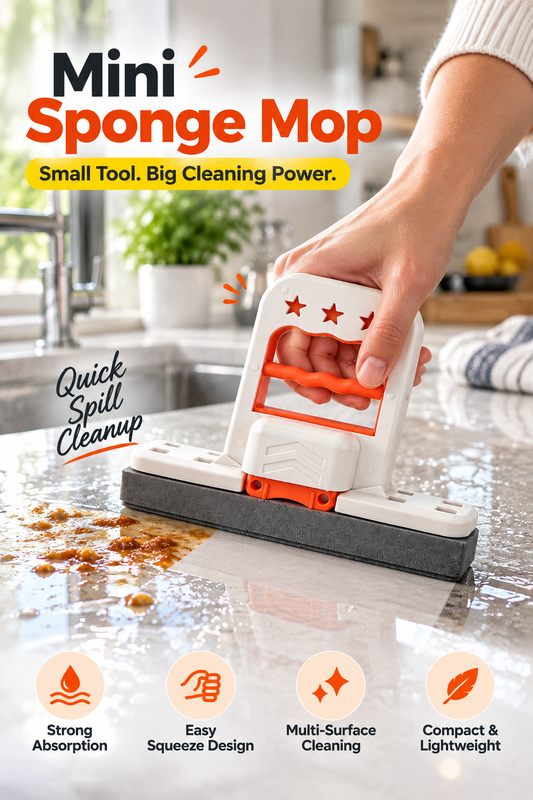 Mini Squeeze Sponge Mop for Home & Glass Cleaning
